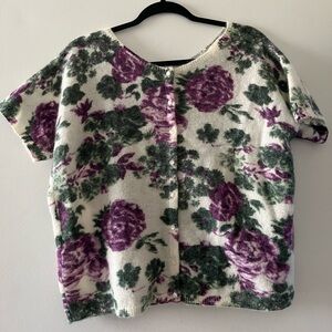 Sezane floral sweater tee